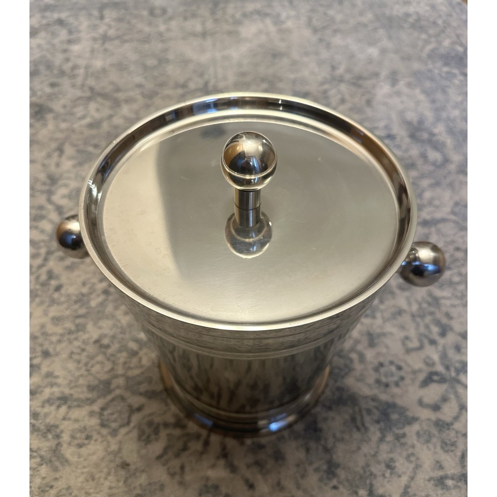 Martha Stewart Collection Large Stainless Steel Ice Bucket 2.5 Qt Made In India